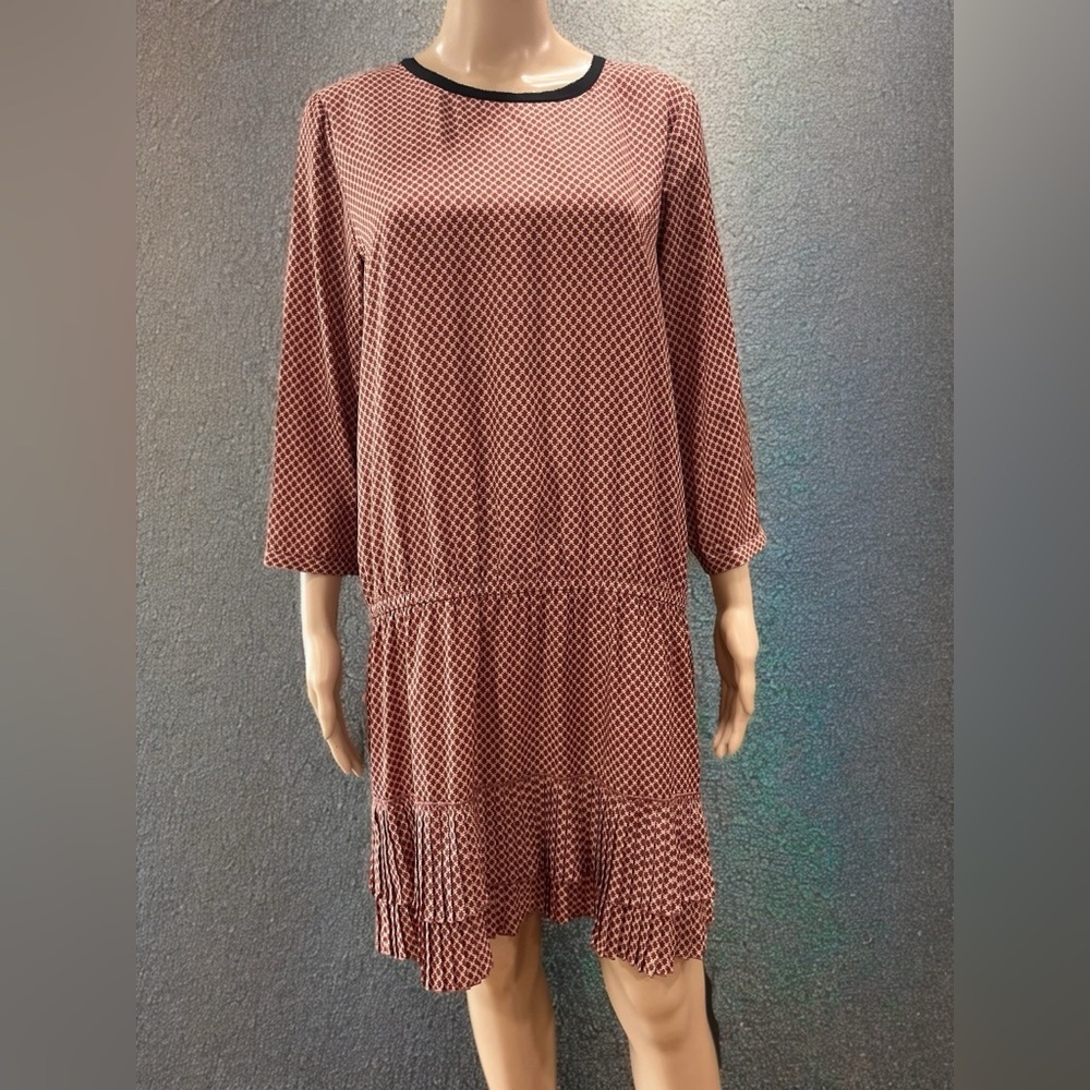 Maison Scotch and Soda tiered drop waist long sleeve dress large NWOT
